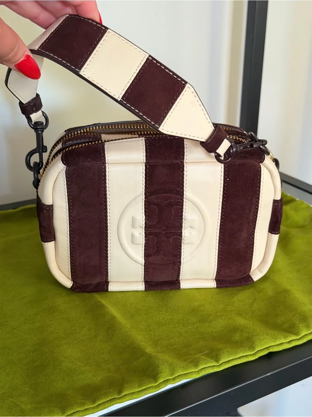 Tory Burch Bombe Suede Camera Bag